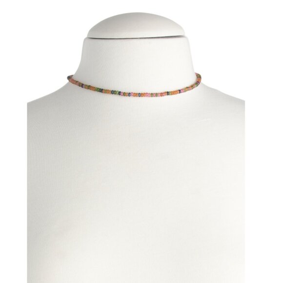 MILOR SILVER  Italy 18kt Gold Plated Sterling Silver Multi Gem Coin Necklace - Picture 2 of 2